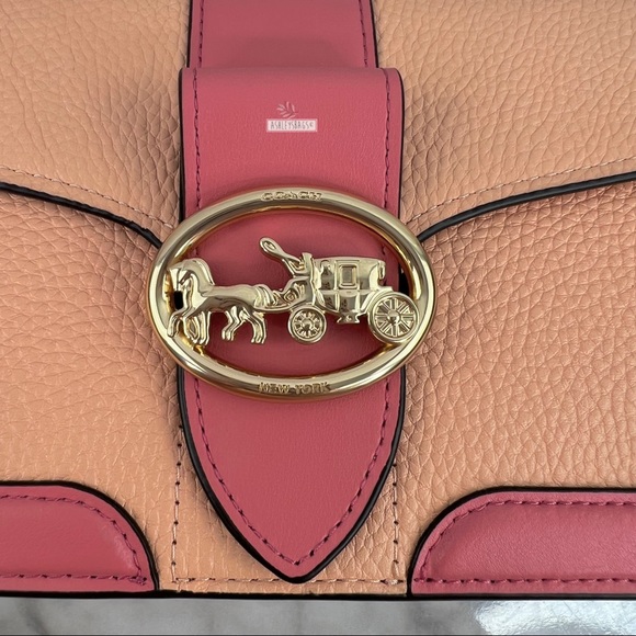 Coach Georgie Shoulder Bag Crossbody In Colorblock Faded Blush Taffy - Picture 3 of 14